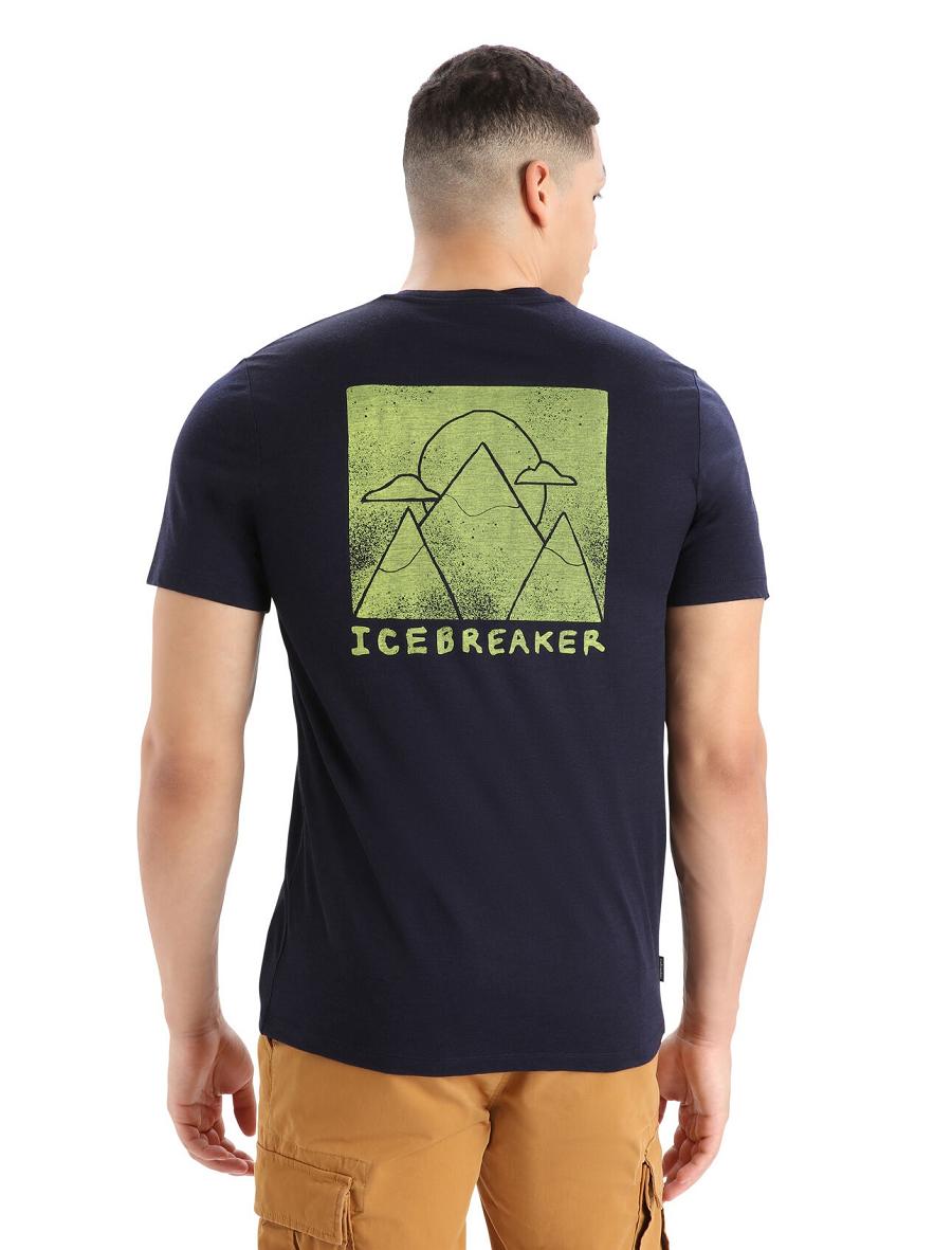 Koszulki Icebreaker Merino Tech Lite II Krótkie Sleeve Alp Ascension Męskie Granatowe | PL 1777UZGT